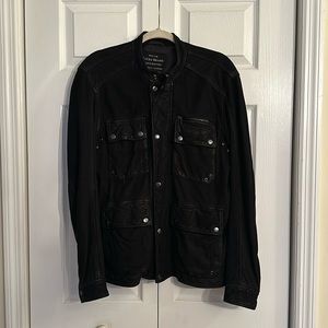 Size Medium Lucky Brand Men’s Leather Moto Jacket
